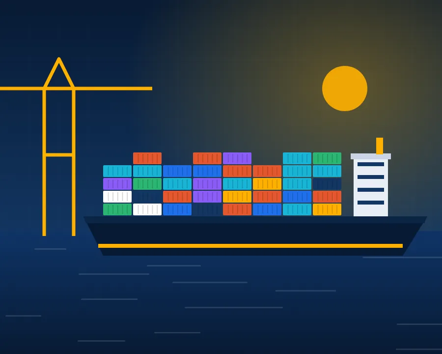 Container ship at Karachi port – Ibrahim Logistics freight forwarding company in Pakistan